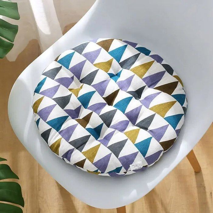 Coussin Rond En Velours Plissé 35 Cm - Décoration Canapé, Lit, Voiture - Gris Doux Et Confortable - 11