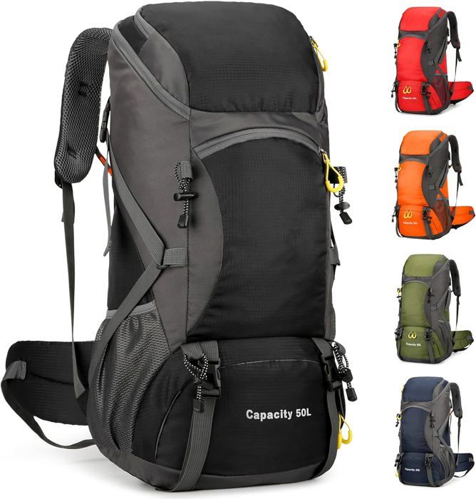 Sac à Dos Randonnée IGOLUMON 60L Avec Housse De Pluie - Grand Sac Camping Vert