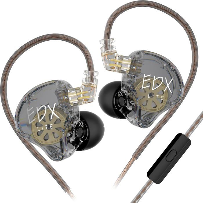 Écouteurs filaires Super Bass KZ in Ear Monitor écouteurs Intra-Auriculaires détachable Câble OFC de qualité (avec Micro)