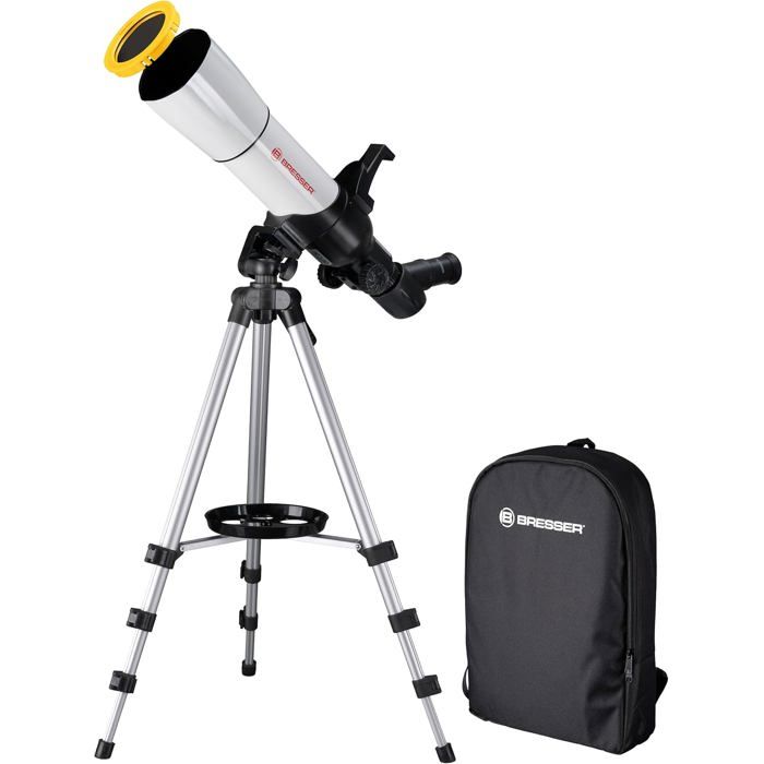 Telescopio Intelligente Bresser PushTo AR-80/400 Con App, Bluetooth, Treppiede E Adattatore Smartphone