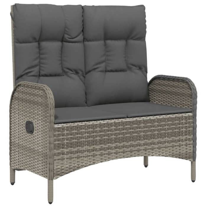 VENTE-FLASH Banc de jardin - Siège/Meuble - inclinable avec coussins 107 cm Poly rotin Gris @5304209