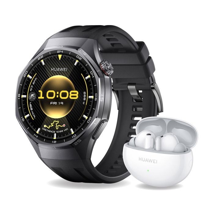 Pack Montre connectée Huawei Watch GT6 Pro 46 mm Bluetooth avec bracelet fluoroélastomère + Ecouteurs FreeBuds 6i - vue 2
