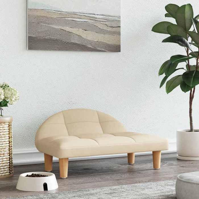 Lit pour chien - vidaXL - Crème - 70x52x30 cm - Tissu - Cadre en bois Lit pour chien - vidaXL - Crème - 70x52x30 cm - Tissu - Cadre en bois