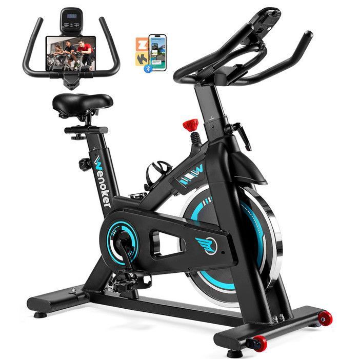 Vélo dappartement - WENOKER - 303APP-Bleu - Roue inertie 13 kg - Résistance réglable - Compatible Kinomap/Zwift