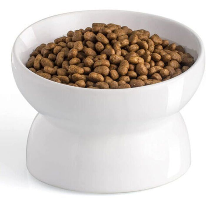 Comparer les prix de Gamelles surélevées en céramique pour chat ensemble gamelles inclinées nourriture eau bol alimentation porcelaine