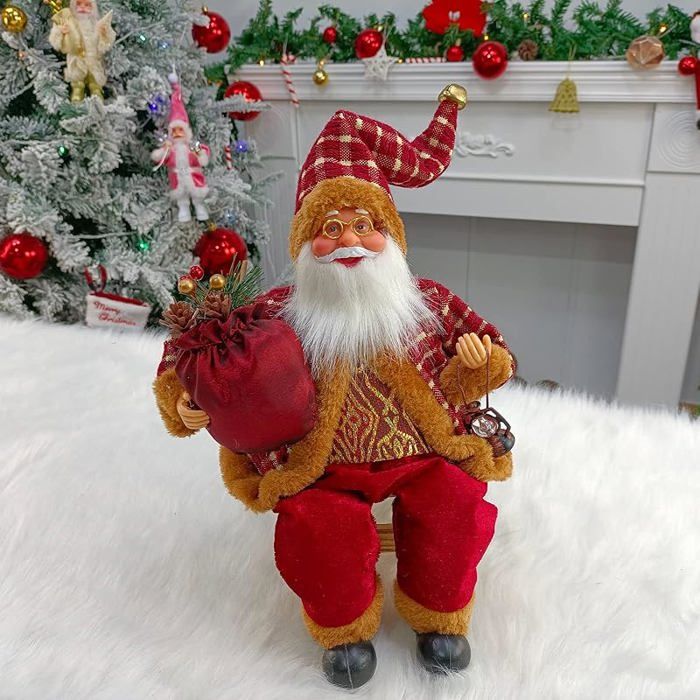 Figurines de père noël, poupée de père noël debout, exquise, pour table