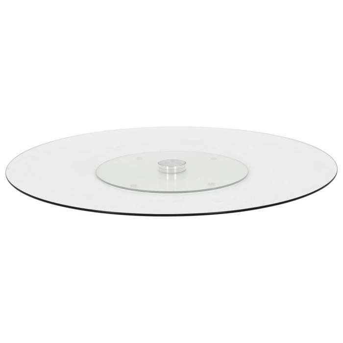 Plateau de service rotatif - vidaXL - 60 cm - Verre trempé - Transparent - Épaisseur 4 mm - Rotative à 360 degrés