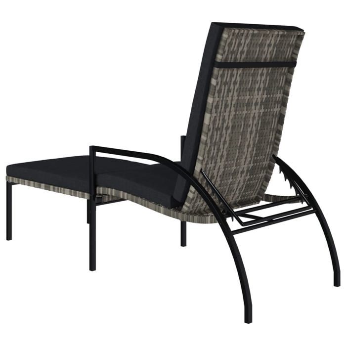 Sale 2026 Chaise longue/Transat - BURKE - 1 PLACE - avec repose-pied Résine tressée Gris Cc907