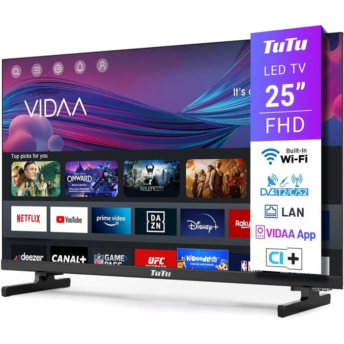 Téléviseur LED DEBSY 25 pouces (64 cm) Full HD 1080p Vidaa OS Wi‑Fi