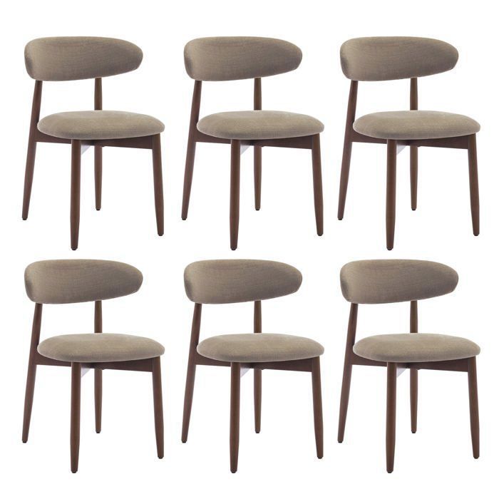 Lot de 6 Chaises robustes et élégantes style nordique minimaliste idéales pour salle à manger et cuisine - Camel