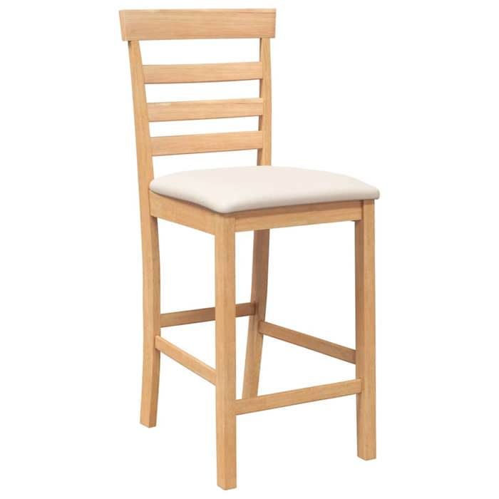 Tabourets Cuisine - Brun - Chaises de bar avec coussins 2 pcs - 2 personnes - naturel bois massif dhévéa 41x49x96 cm F2474