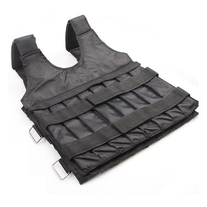 Gilet lesté 55x44cm - BEARWIN - 50kg gilet lesté réglable veste lestée convient à divers exercices de fitness gilet déquipement d