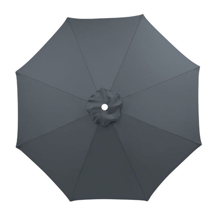 Toile de rechange pour parasol 8 baleines 3 m imperméable anti-UV gris