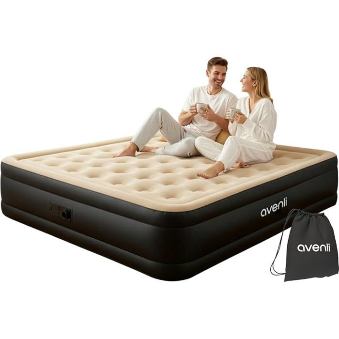 Mates Gonfble 2 Personnes 203x157x47 cm Lit Gonfble Autogonfnt Double avec Pompe Électrique Intégrée 2 Personnes LIT GONFLABLE
