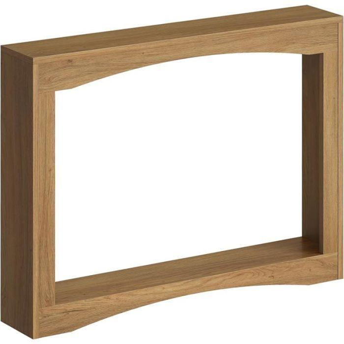 Table console étroite 100 x 15 x 75 cm - table dappoint ultra-fine en bois noyer clair avec rangement pour salon et Noyer