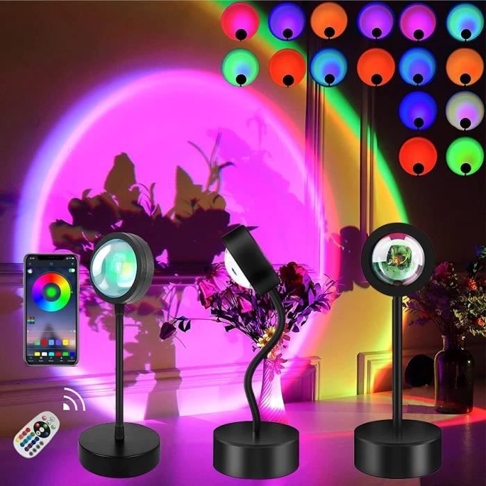 ACEMTOP USB Lampe Veilleuse - Projecteur Coucher de soleil - Lumière d' ambiance pour Salon Chambre Décor Atmosphère - Cdiscount Maison
