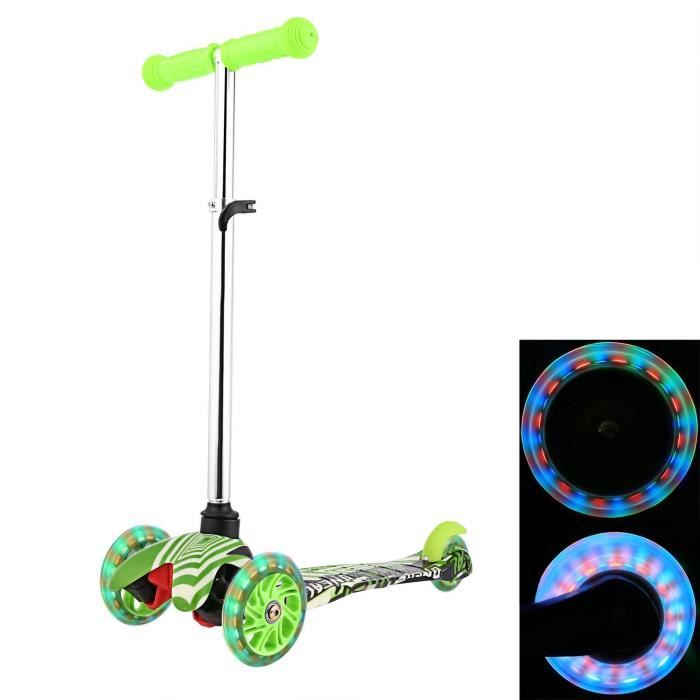 Trottinette Harvey pour enfants 3 roues LED Hauteur 65-80 cm | DERYAN