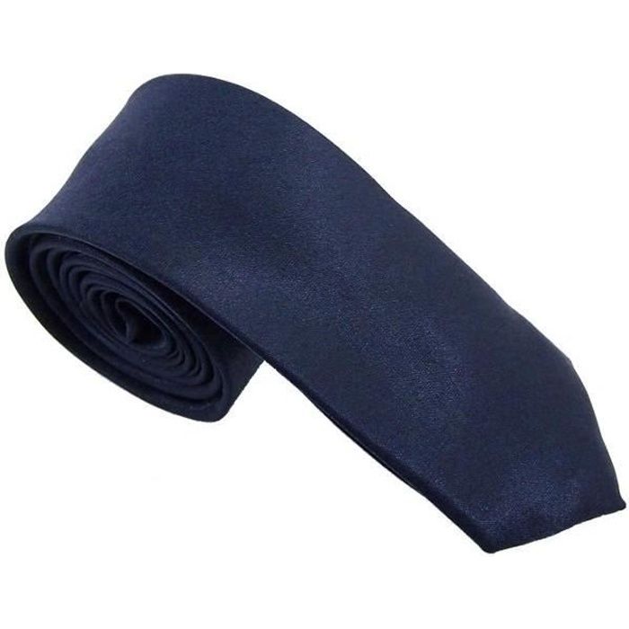 Cadeau de Noël pour homme Cravate fine bleu marine avec ancres blanches & pochette assortie