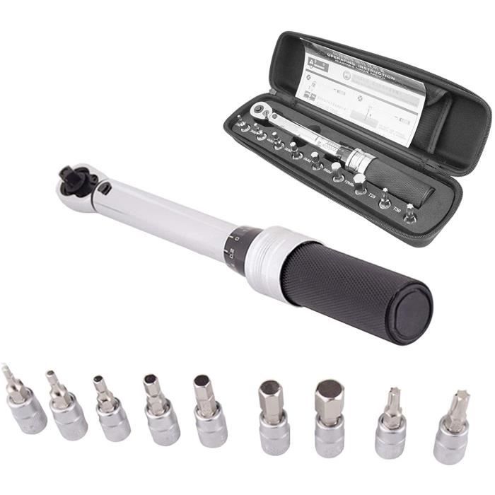 Clé Dynamométrique Réglable Double Direction 6,35 Mm En Acier