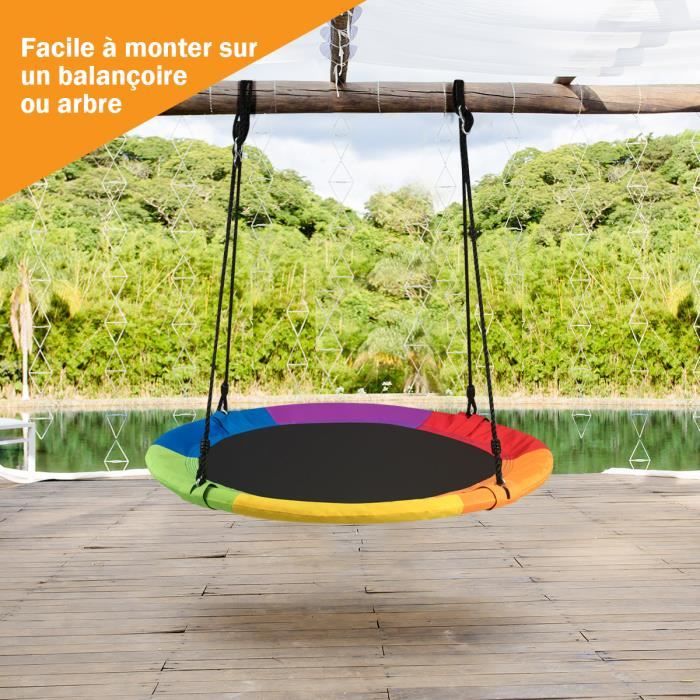 Costway Balancoire Nid D Oiseau Rond 100 Cm De Diametre Pour Arbre