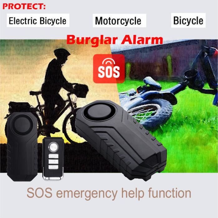 Sans Fil Anti-vol Vibration Moto Vélo Bicyclette Alarme Sécurité Super Forte
