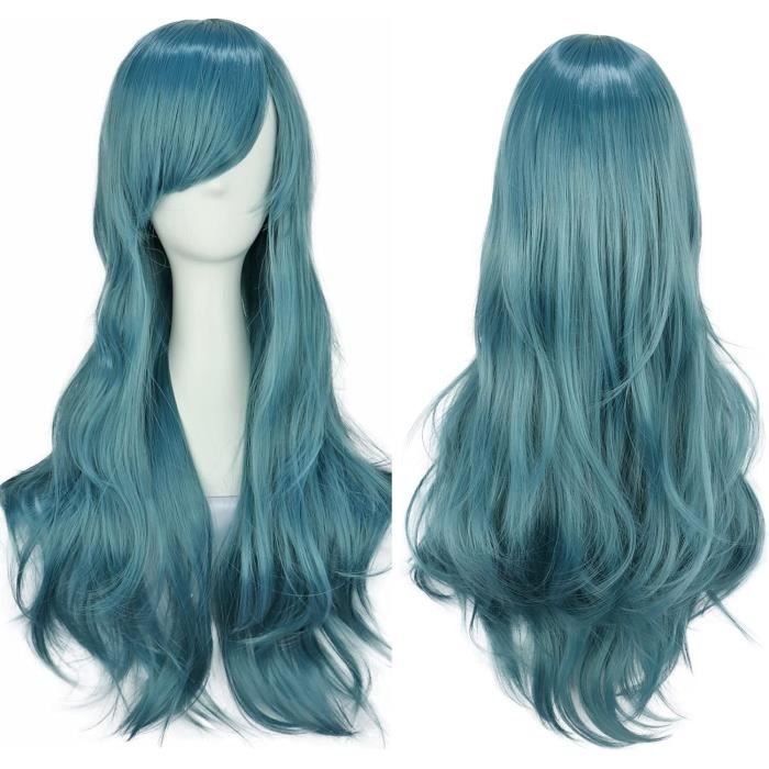 Perruque Cosplay YEESHEDO Bouclée Longue 80cm Vert Foncé - Fibre Kanekalon Résistante à La Chaleur