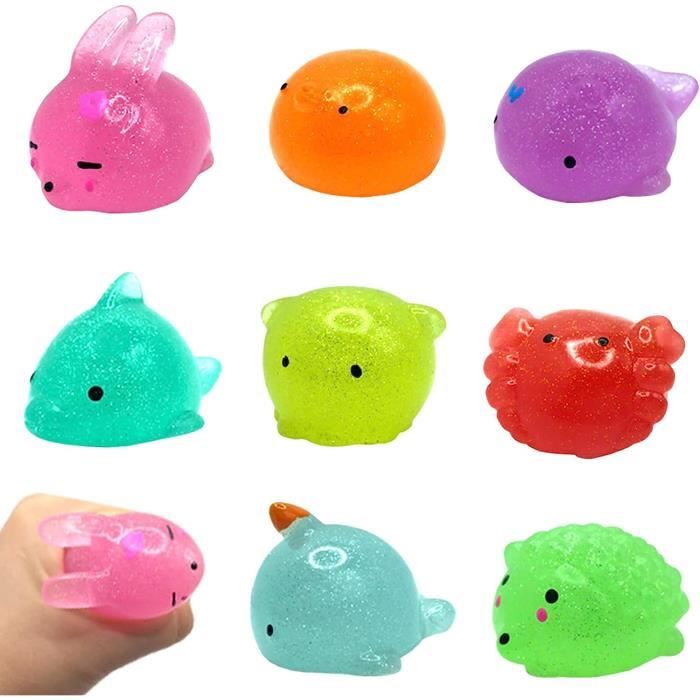 Jouet Squishy - Animal Hamster - Lot de 8 - Taille 4-7cm - Couleurs vives - Jouet de décompression pour enfants