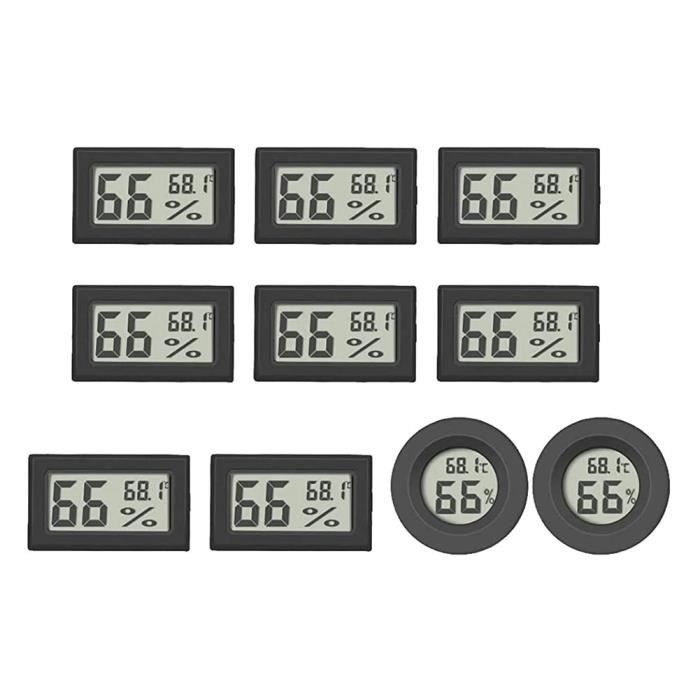Lot De 2 Thermomètres Hygromètres Numériques LCD - Mesure Température/humidité, Indicateur Confort, Piles Incluses