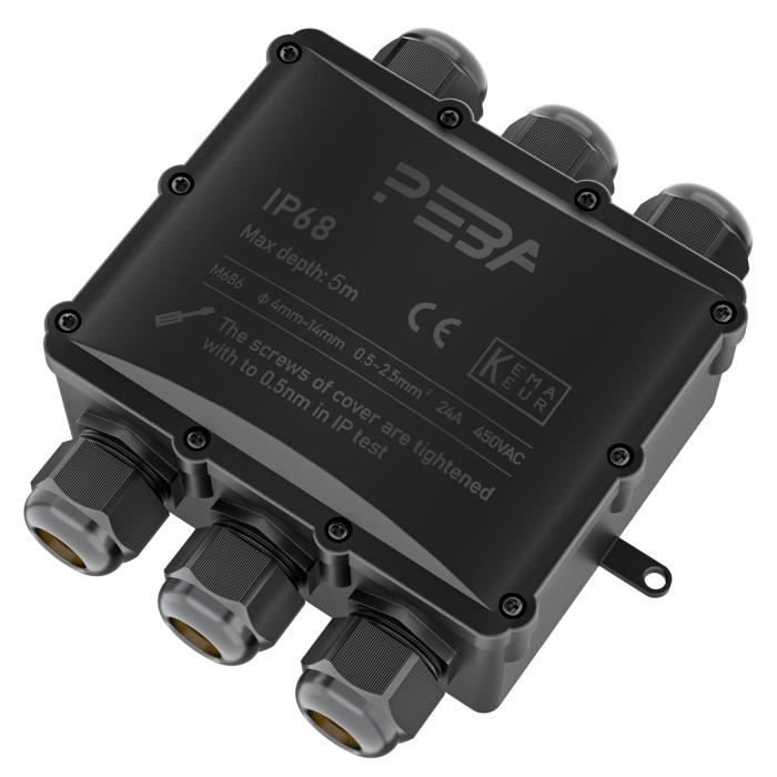 Boite de Derivation IP68 Etanche - Lot de 4 Connecteur Électrique Éxterieur 2 Voies, Boîte de Jonction Câblage Externe Domino Etanche pour 9-12 mm Câbles de Terre