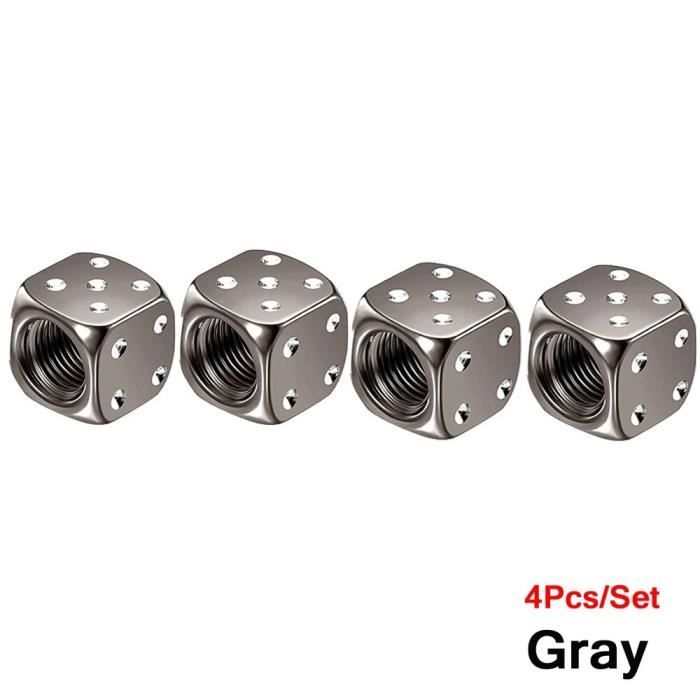 Lot De 4 Bouchons De Valve En Aluminium Pour Pneus Vélo Moto Voiture - Gris (Ref06)