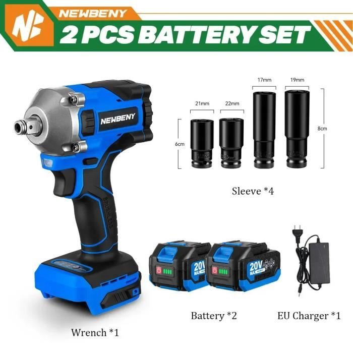 Clé à Chocs Électrique Hoteche 1/2" – 450W – Vitesse Variable 0-3200 Tr/min – Couple 300 Nm – Avec Mallette