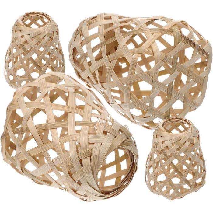 ibasenice 1 Pc Abat-Jour en Rotin E27 Abat-Jour Pendentif Tissé