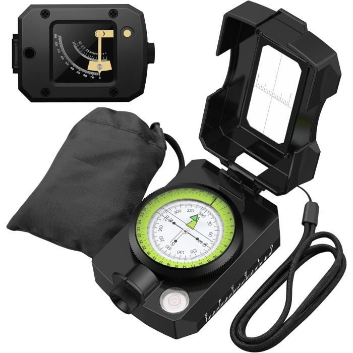 PROSTER Boussole de randonnée IP54 avec clinomètre de visée - Boussole