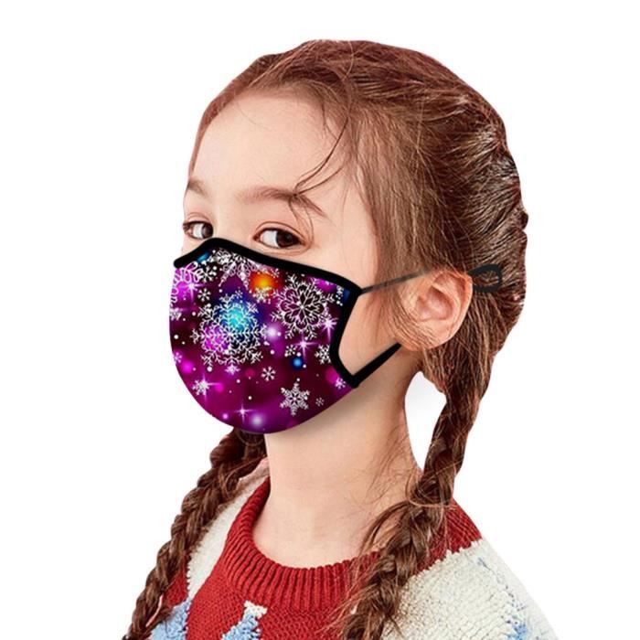 Écharpe Et Bonnet Imprimé Flocon De Neige Noël - Pour Enfants, Femmes, Hommes - Noir, Chaud Et Mode
