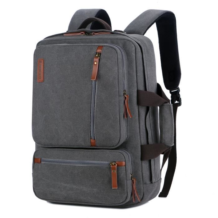 SOCKO Sac à dos ordinateur Portable 17.3 pouces, Sac a dos College, Convertible, Gris foncé SOCKO Sac à dos ordinateur Portable 17.3 pouces, Sac a dos College, Convertible, Gris foncé