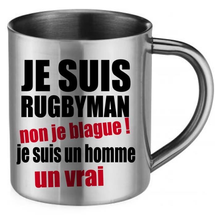 Mug Humoristique Inox Je Suis Rugbyman Non Je Blague Je Suis Un Homme Un Vrai Cadeau Fete Des Peres Gris Cdiscount Pret A Porter
