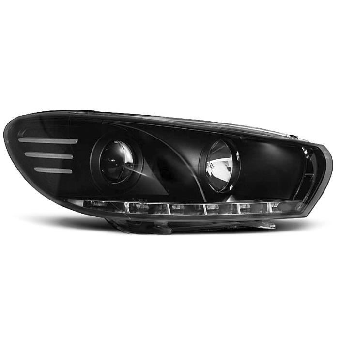Paire de feux phares VW Scirocco 08-14 Daylight led noir (WB0)