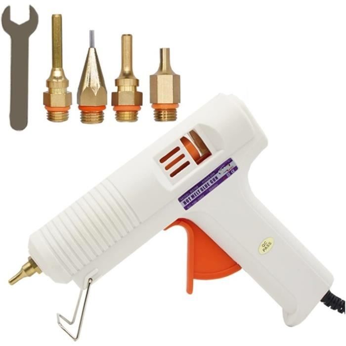 Kit Pistolet à Colle Chaude 150W – Buse Bleue, Bouclier Thermique, 10 Bâtons De Colle, Prise UK
