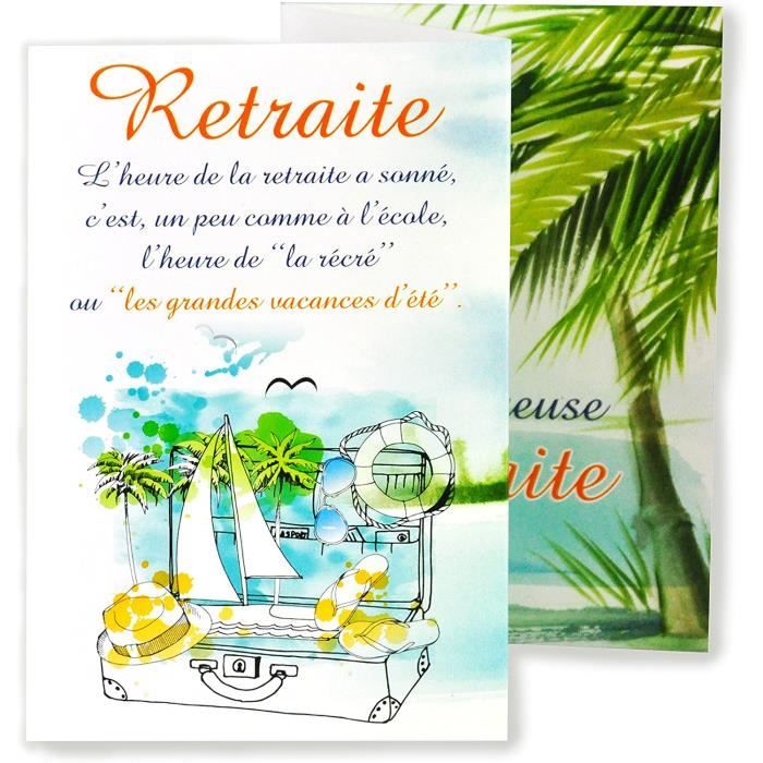 Maxi Carte Géante Départ Retraite Grand Format A4 avec Enveloppe - Palmiers  Mer Plage Sable Rêves Exotique Tropicale Repos Vacances Voyage Hawaï