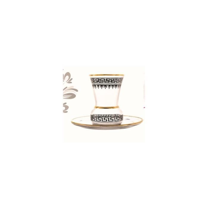 Verres à café ou à thé avec ces soucoupes Ilyan 10 cl x 6 - Coffret