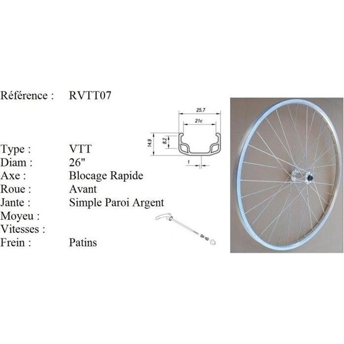 Roue arriere vtt 26 pouces 7 vitesses 2025