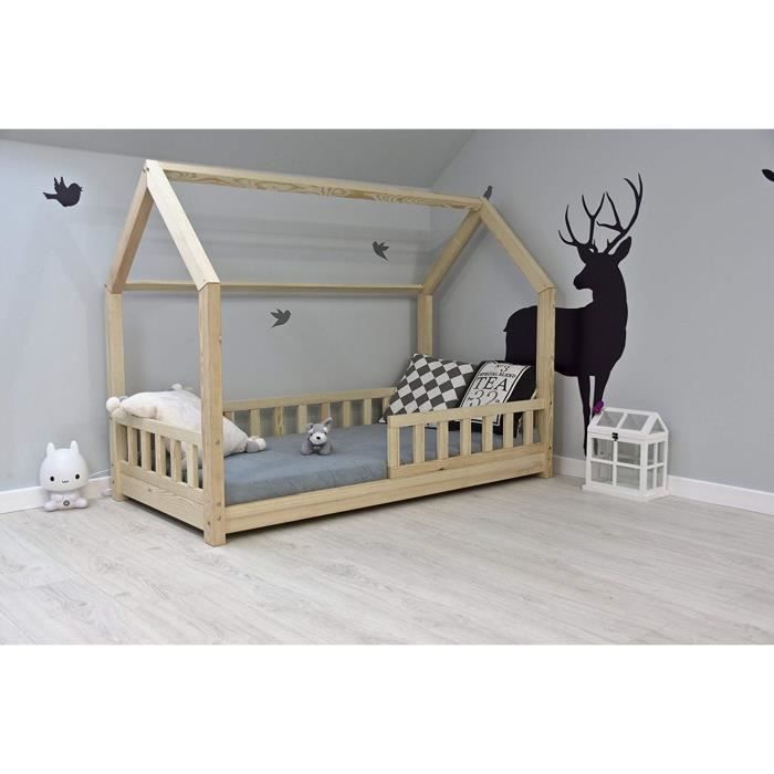 Ideal Pour Les Enfants Lit Bebe Maison Avec Lit Des Jeunes De Protection De L Echec Naturhaus Lit En Bois Avec Ou Sans Matelas De Achat Vente Structure De Lit Ideal