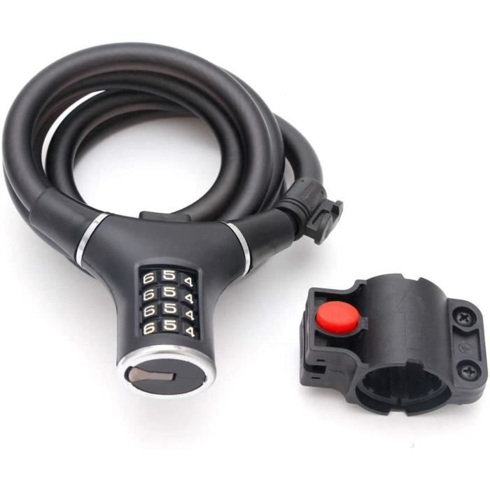 YANGMANL Bike Lock, vélo câble antivol à 4 Chiffres Combinaison