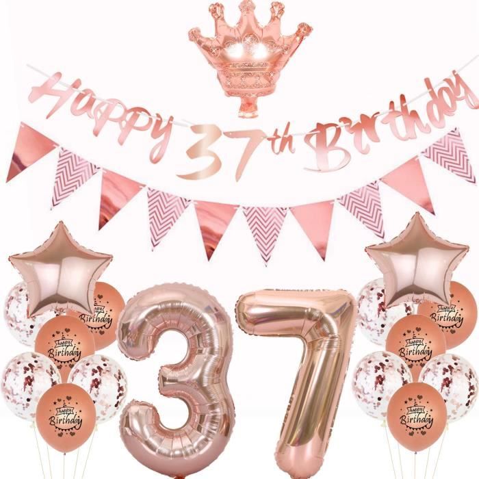 SNOWZAN Ballons 37e Anniversaire Décoration Violet 40 Pouces