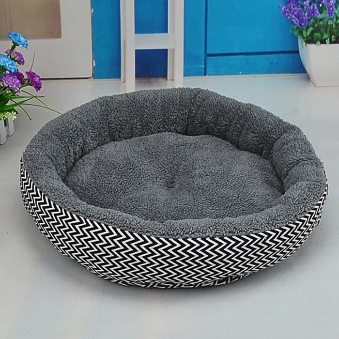 Panier Rond Pour Chien Et Chat - Lavable, Anti-Dérapant, En Peluche Douce - 40x40x15 Cm - 5