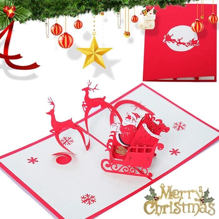 Carte de Voeux Noel Jjoyeux Noël Cartes et Enveloppes de Noël Pop-Up Pop Up 3D Carte De Voeux De Noël pour les Voeux de Vacances Cartes de Noël 3D A Cartes de Voeux de Noël Carte 3D Pop Up