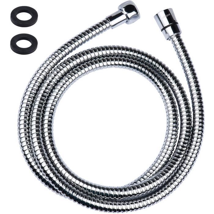 Glighone Flexible de Douche 3m en Acier Inoxydable Tuyau de Douche Fil Universel Anti Torsion Chrom/é Pommeau WC Lavabo Salle de Bain Argent