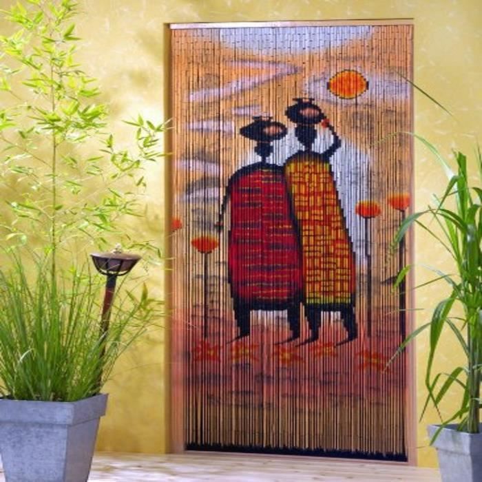 Rideau de porte en bambou thème Afrique - Cdiscount Maison