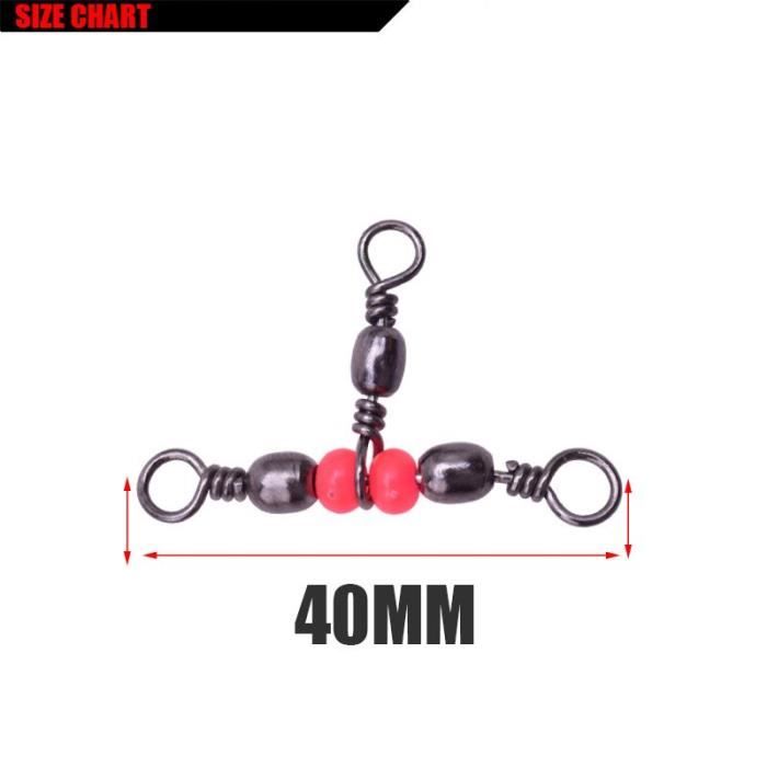 PATIKIL Lot De 20 émerillons à 3 Voies En Acier Inoxydable De 31,8 Kg Pour Pêche En Eau Douce Et Salée, Noir