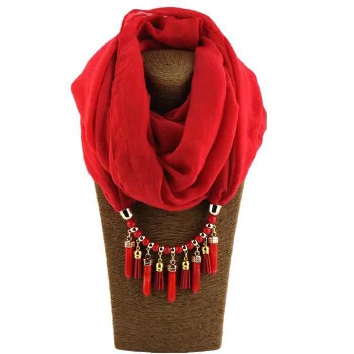 Écharpe Collier Foulard Bijoux Couleur Jaune - Neuf Avec étiquettes - Accessoire Mode Femme